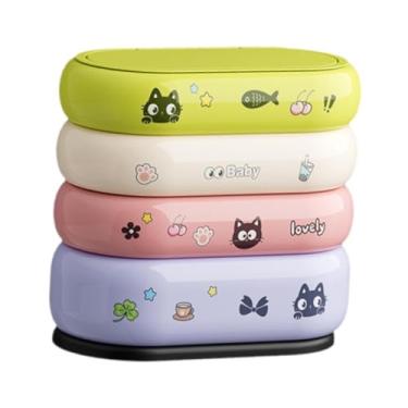 Imagem de ＫＬＫＣＭＳ Lixeira fofa para economizar espaço doméstico, lata de lixo de grande capacidade para dormitório, sala de estar, banheiro e cozinha, Sem Rodas