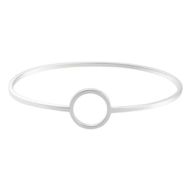 Imagem de Bracelete Fio Quadrado Forma De Circulo Vazado Prata 925 - Loja Das Pr