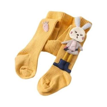 Imagem de Meias-calças De Algodão Tricotadas Para Meninas, Com Desenho De Coelho