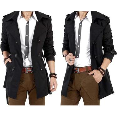 Imagem de Casaco SOUGAO, blusão de lapela de mistura de algodão para homens