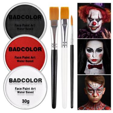 Imagem de Conjunto de pintura facial e corporal BADCOLOR branco preto vermelho c