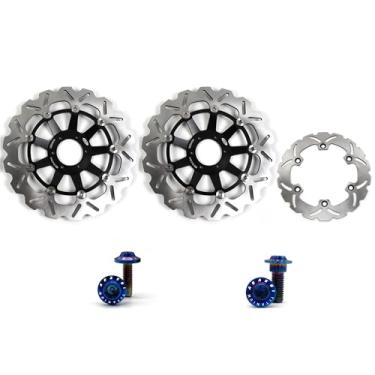 Imagem de Arashi Discos de freio dianteiros traseiros rotores com parafusos de montagem para Honda CBR1100XX 1999-2007, X1100 ELEVEN 2000-2003, peças de acessórios de reposição de motocicleta