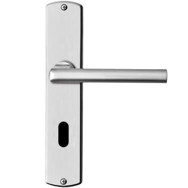 Imagem de Fechadura Inox Line De 40 mm Maçaneta Em Zamac 180 E Espelho E Roseta Em Aço Inox - 0318062CA - PAPAIZ