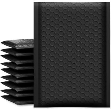 Imagem de ZHPLIX Envelopes Black Bubble Mailers 10 x 20 cm, pacote com 200 cm, tamanho utilizável, envelopes acolchoados de 10 x 18 cm, envelopes pequenos à prova d'água, envelopes com bolhas de forte adesão