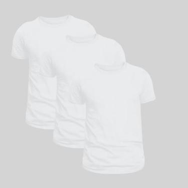 Imagem de Kit 3 Camisas Camisetas Básicas Lisas Manga Curta 100% Algodão Casual 