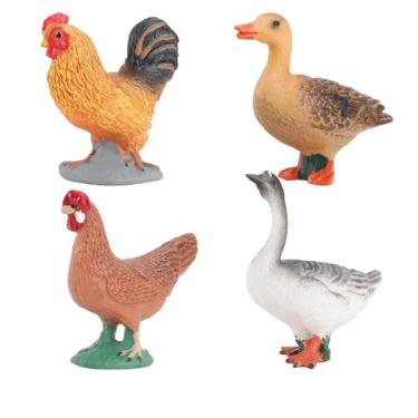 Imagem de Conjunto de bonecos de animais de fazenda em miniatura, 4 peças de PVC