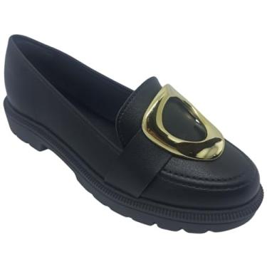Imagem de Beira Rio, Mocassim Beira Rio Feminino Napa Turim com Enfeite Dourado (Preto, BR, Adulto, Numérico, 38)