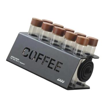 Imagem de Baoblaze Tubos de armazenamento de grãos de café de dose única, vidro, organização de frascos, jarra, adegas de grãos de café expresso para cafeteria e bar, 10 Tubo Grande