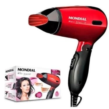 Imagem de Secador de Cabelo Mondial Max Travel SC10 1200W Preto Vermelho Mini Vi
