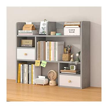 Imagem de FTOQWZXV Estante de livros prateleira de mesa de madeira organizadora de mesa prateleira de armazenamento para material de escritório e casa, estante de mesa de madeira, a melhor companhia para mesa