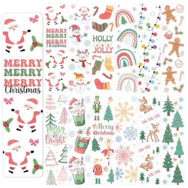 Imagem de Marcador de página DTF UV de Natal - 24 peças adesivos fofos de Papai Noel quebra-nozes UV DTF para marcador de página em acrílico em branco, boneco de neve, boneco de neve, adesivo de transferência a