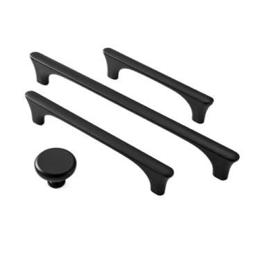 Imagem de CXYFQUUK Puxadores de porta de armário, puxadores de gaveta, maçanetas de móveis, ferragens 2 peças (botão preto)