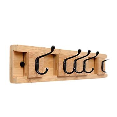 Imagem de Cabide montado na parede cabide de parede cabide cabide ajustável tem 5 ganchos de metal casacos pendurados cachecóis chapéu chave bolsa porta de entrada cabide pendurado (cor: C) (B)