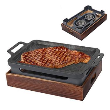 Imagem de Churrasqueira para churrasco, revestimento antiaderente de pedra 100% Maifan, forno de assar multifuncional, churrasco, interior e exterior, 5 tamanhos (tamanho: 38 cm 28 cm)