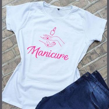 Imagem de Camiseta feminina t-shirt blusinha Manicure - loja dinka, g
