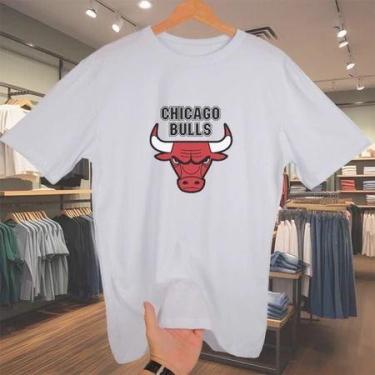 Imagem de camisa masculina Chicago Bulls camisa oversized - loja dinka, g, Branc
