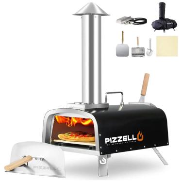 Imagem de PIZZELLO Forno de Pizza a Gás em Aço Inox com Acessórios, Preta