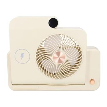 Imagem de SPYMINNPOO Ventilador, Ventilador de Pedestal Ajustável Com 100 Configurações de Velocidade, Base de Carregamento Sem Fio, de Suporte Oscilante Silencioso para Quarto (Bege)