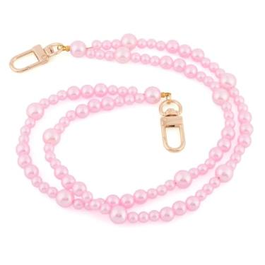 Imagem de 1 bolsa extensora de corrente de plástico ABS com camada dupla com cerca de 440 mm com fechos de liga para joias faça você mesmo, chaveiro, artesanato, bolsa, acessórios de substituição (cor rosa)