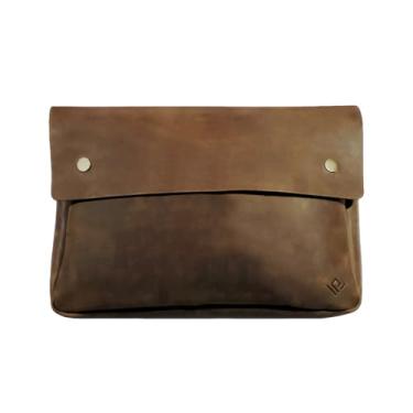 Imagem de Pasta de couro de flor integral feita à mão | Organizador de negócios vintage com fecho de zíper, compartimentos para cartões, porta-documentos e alça para caneta | Estojo de viagem profissional