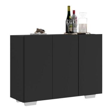 Imagem de Aparador Buffet 3 Portas Multimóveis V1010 Preto/Branco - MULTIMOVEIS