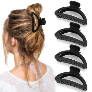 Imagem de Clipes de cabelo Canitor, 4 peças de garra preta para mulheres, cabelo