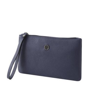 Imagem de Bolsa Carteira Clutch de Couro Mariart Cambará, Marinho