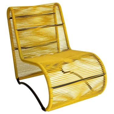Imagem de Poltrona Para área Externa Portugal Em Alumínio E Cordão Amarelo