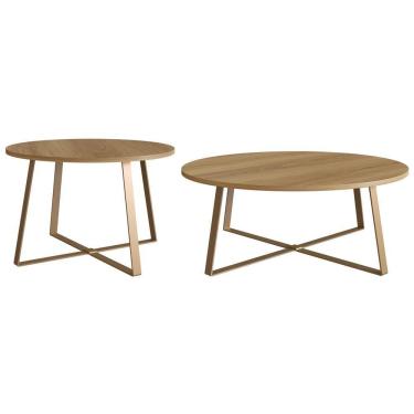 Imagem de Mesa De Centro Para Sala De Estar 27941 Hanover Dourado Artesano