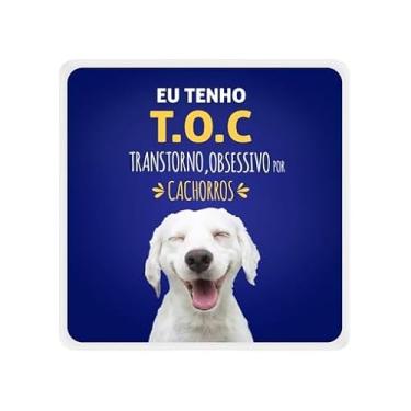 Imagem de Mini Luminária Box TOC Cachorro, LED USB, Decorativa, Azul Marinho com Mensagem Engraçada, Luz Noturna para Mesa