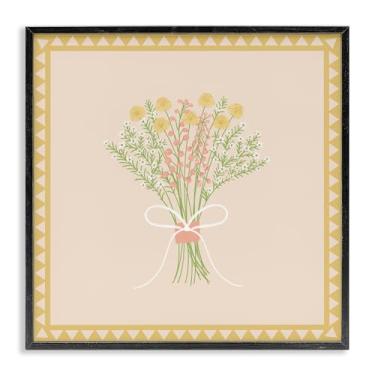 Imagem de Stupell Industries Arte giclée emoldurada cinza com borda amarela, design de Adrienne Morris, 61 x 61 cm