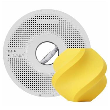 Imagem de Filamento 1,75mm PLA Lite, 1kg, Amarelo, para Impressora 3D, Com Carretel Reutilizável, BAMBU LAB