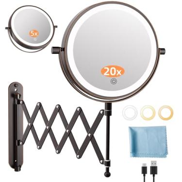 Imagem de Famihomii Espelho de maquiagem com espelho de aumento dupla face 20X