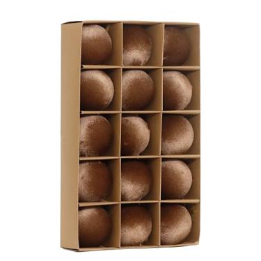 Imagem de Ornamentos de veludo de 8 cm para árvore de Natal, 15 peças, enfeites de Natal flocados, decorações, conjunto de bolas