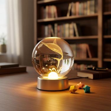 Imagem de Luminária De Mesa Bola De Cristal 3d Decoração Marinha