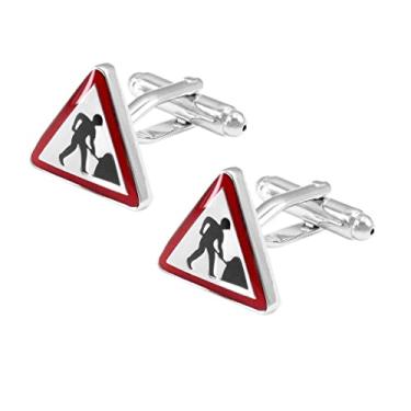 Imagem de Abotoaduras masculinas triangulares vermelhas personalizadas para trabalho: presente de moda exclusivo para casamentos e trajes de negócios