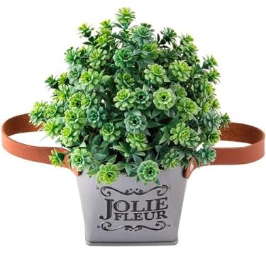 Imagem de Vaso floreira de ferro com alça e planta permanente 7,5x8x19