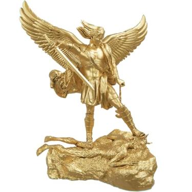 Imagem de Estátua do Arcanjo Miguel Anjo Vencedor do Mal - Versão 2 (Cor Ouro)
