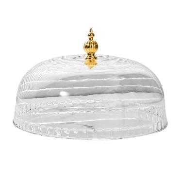 Imagem de Generic Tampa transparente em formato de cúpula para bolo, reutilizável e multiuso, ideal para manteiga, sobremesas e encontros, festas, casamentos, 25cm