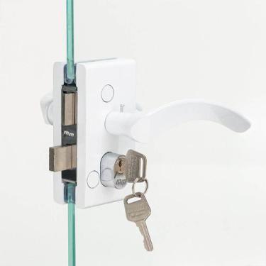 Imagem de Fechadura 1520 Porta Vidro/Alvenaria Maçaneta Branco 5Un - Franzmar