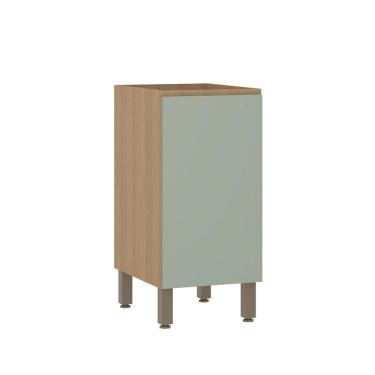 Imagem de Balcão De Cozinha 40cm 1 Porta Sem Tampo Slim Luciane Móveis Freijó/verde Jade