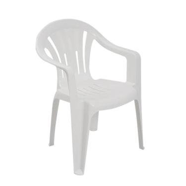 Imagem de Cadeira Plástica Empilhável Fiore Branca Pisani