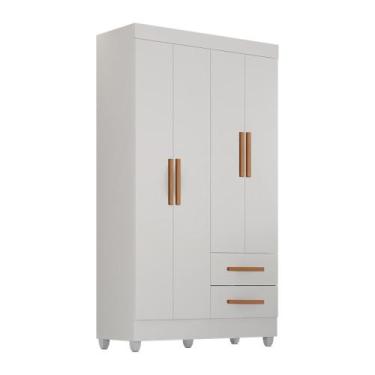 Imagem de Roupeiro Lite 4 Portas 2 Gavetas Guarda-Roupa Solteiro - - Móveis Leão