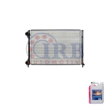 Imagem de Kit Radiador Doblò 1.6 16V 01> Com Ar + Aditivo Radnaq T5 Vermelho + Água Desmineralizada 5L