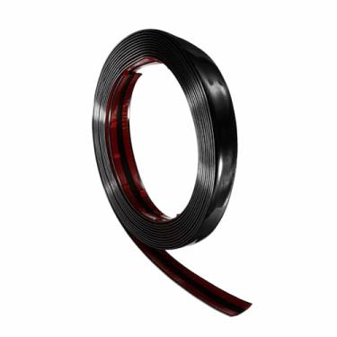 Imagem de HARFINGTON Moldura de acabamento de parede de 5 m x 2 cm, fita autoadesiva de PVC flexível para parede, teto, piso, armário, azulejo, borda, bordas, espelho, preto espelhado