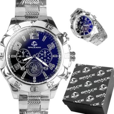 Imagem de Relogio Masculino Inoxidável Aço Prova Prata + Caixa social original m