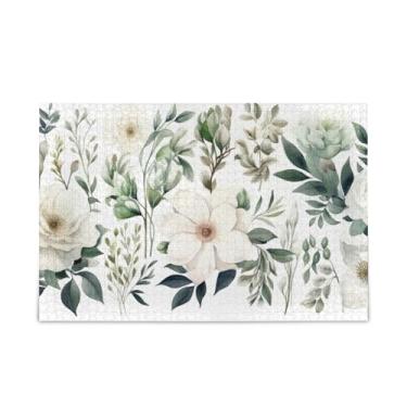 Imagem de WELLDAY Quebra-cabeça flor verde 500 peças grande jogo de arte para adultos adolescentes