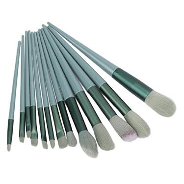 Imagem de Yinhing Conjunto de Pincéis de Maquiagem de 13 Peças, Cabeça de Escova de Fibra Macia de Coloração Precisa Com Alça Ergonômica, para Maquiagem de Contorno Delicado (GREEN)