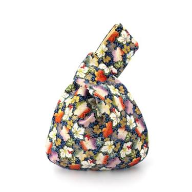 Imagem de BAR AUTOTECH Bolsa de pulso elegante de algodão com estampa japonesa, bolsa de mão, bolsa de lona portátil para mulheres, mulheres, Kyoto Garden, Canvas