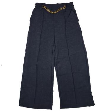 Imagem de Calça Pantalona Infantil Duna Bolsos Moda Menina Corrente - 2L Kids, P